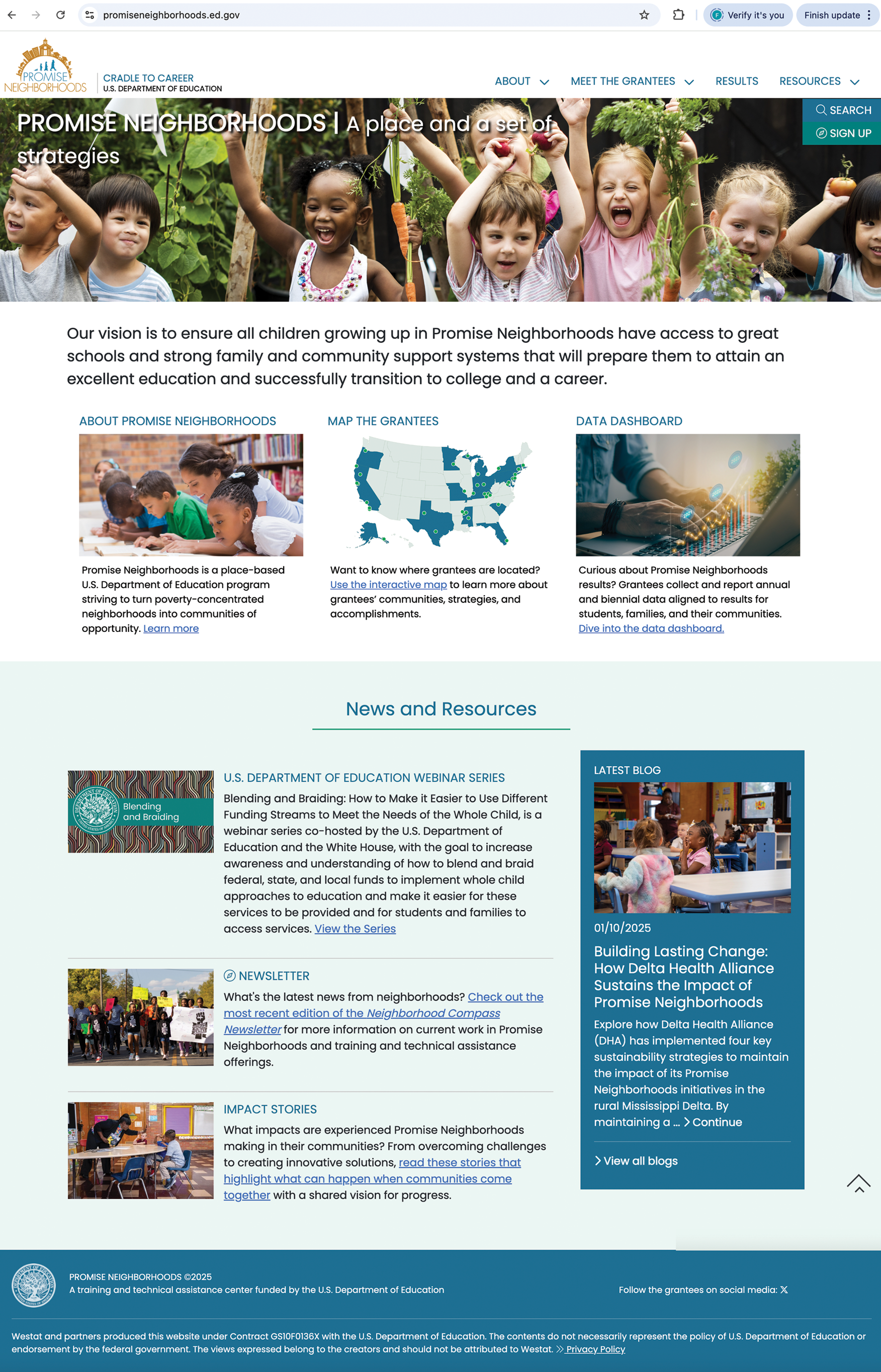 Homepage screenshot
